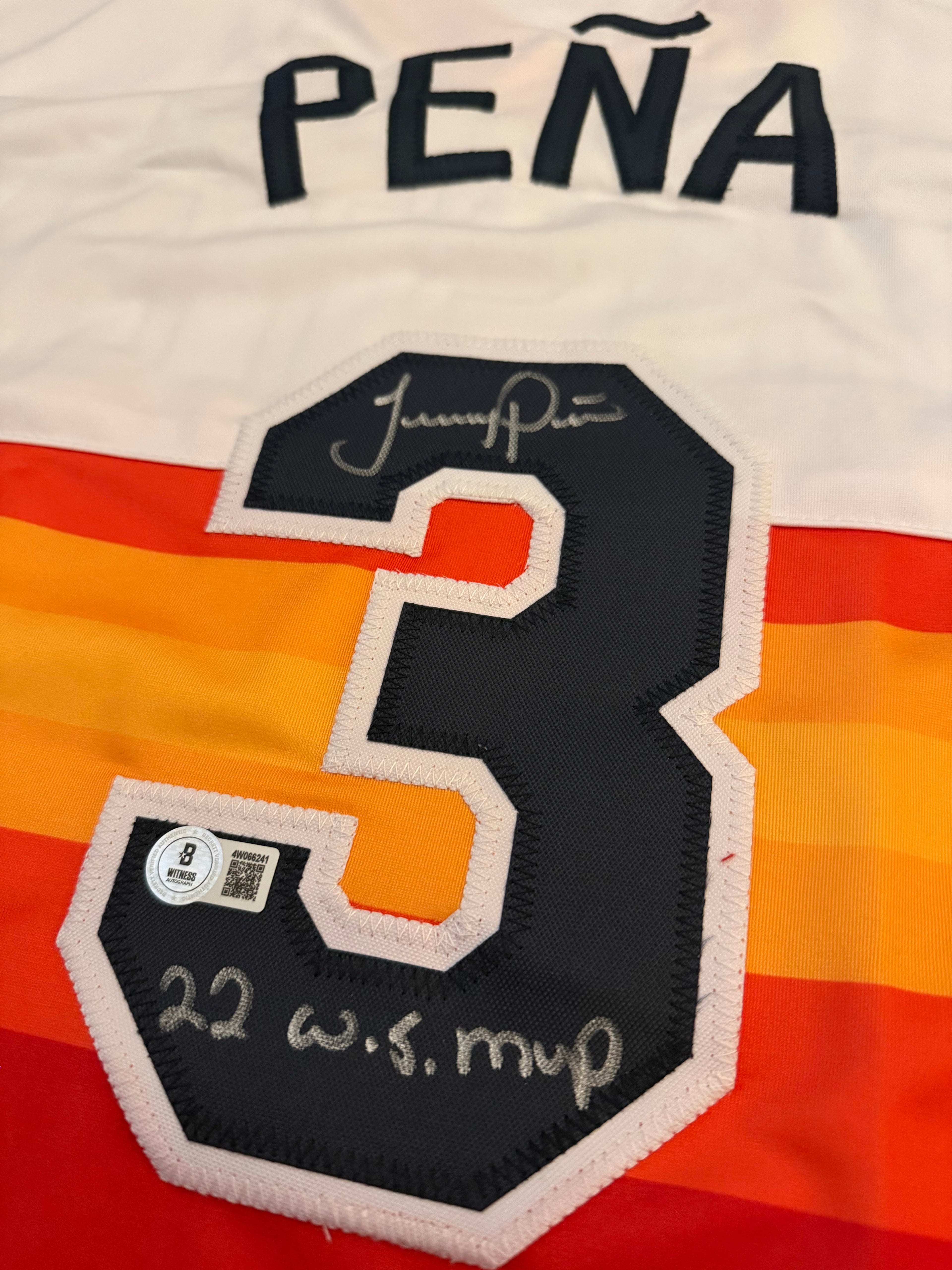Jeremy Pena - Signed Houston Astros Custom Jersey- Inscribed “22 W.S MVP” - Beckett COA