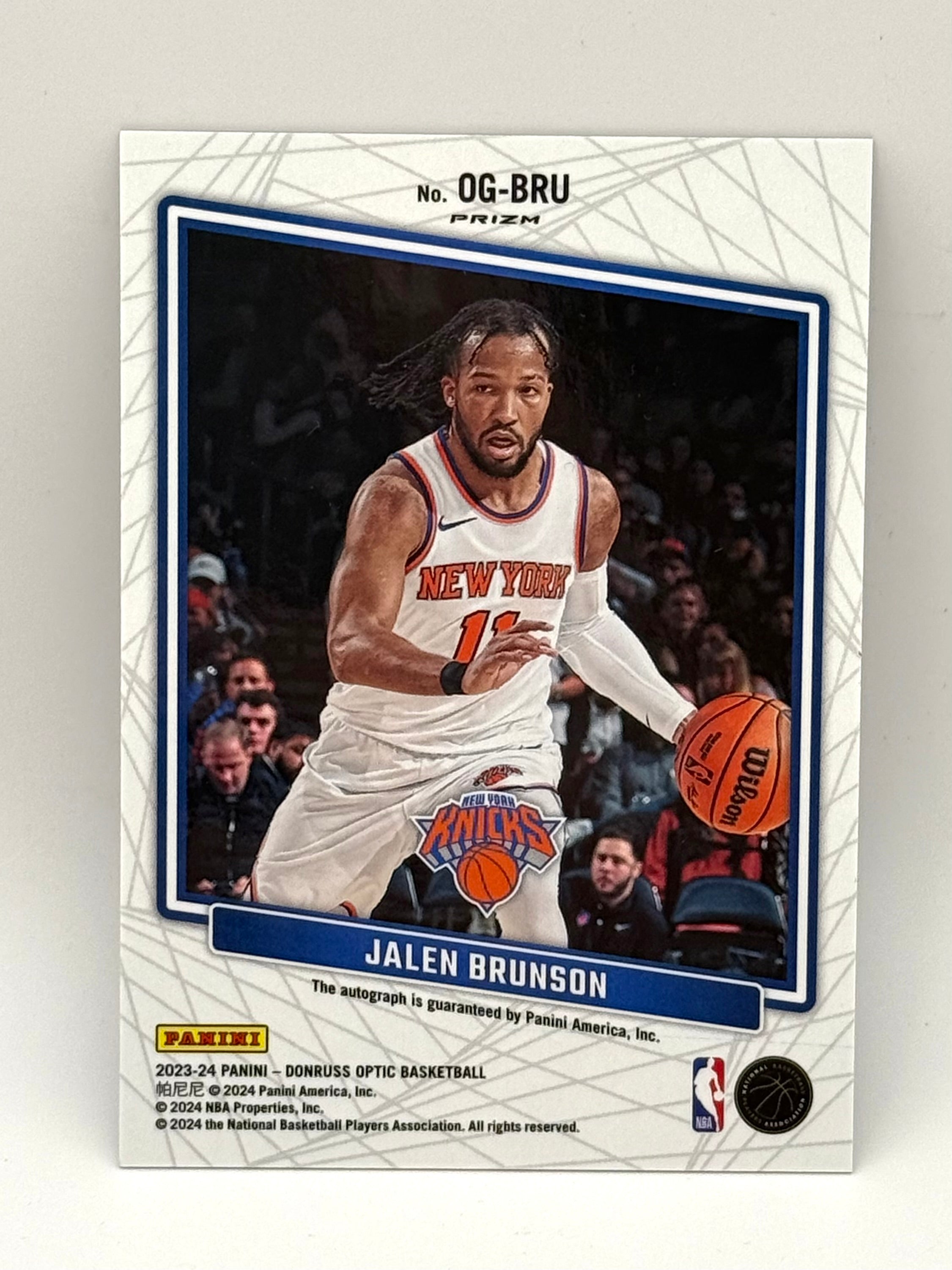 Jalen Brunson - 2023 Panini Donruss Optic Silver Holo Autograph No. OG-BRU