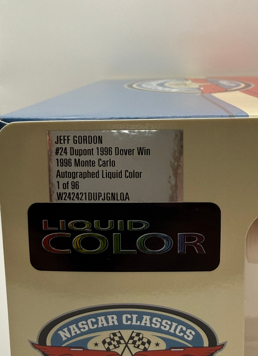 Jeff Gordon & Ray Evernham - Dual Signed Liquid Color 1/24 1996 Dover Win 1 of 96