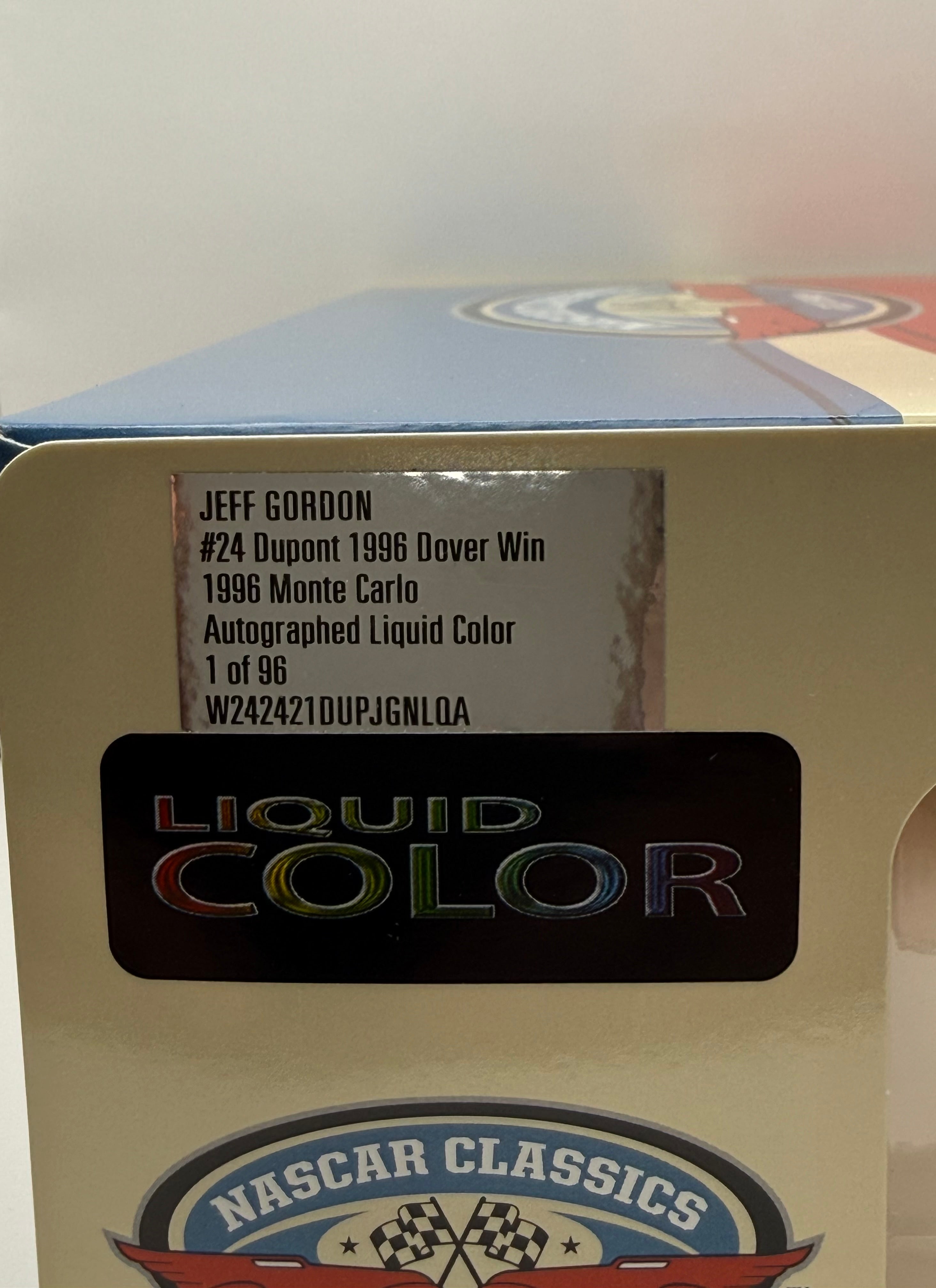 Jeff Gordon & Ray Evernham - Dual Signed Liquid Color 1/24 1996 Dover Win 1 of 96
