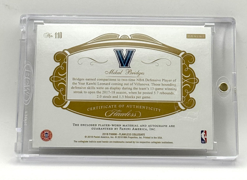 Mikal Bridges - 2018 Panini Flawless Collegiate Relic Auto /25 No. 110