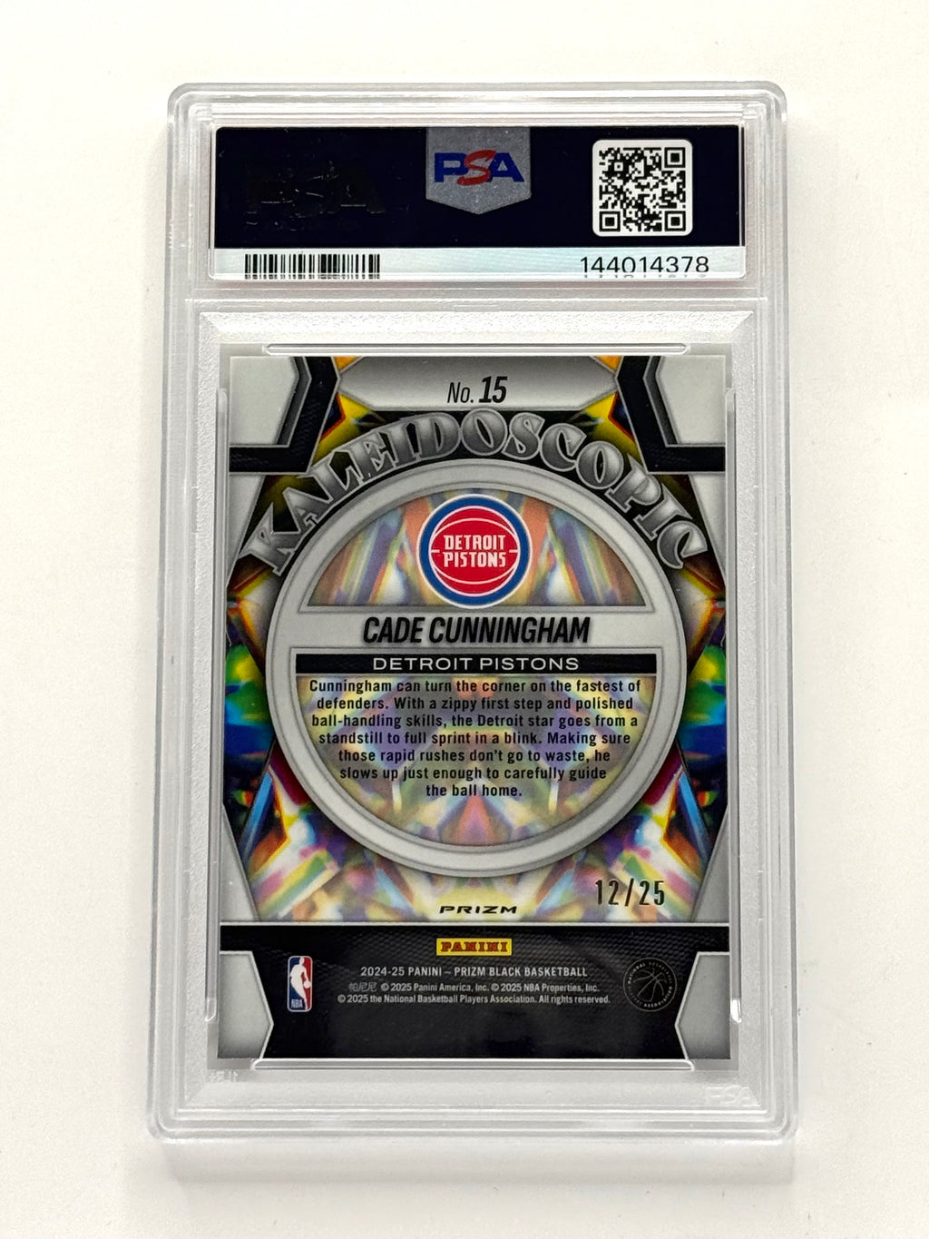 Cade Cunningham - 2024 Prizm Black Kaleidoscopic Mojo Prizm /25 - PSA 10