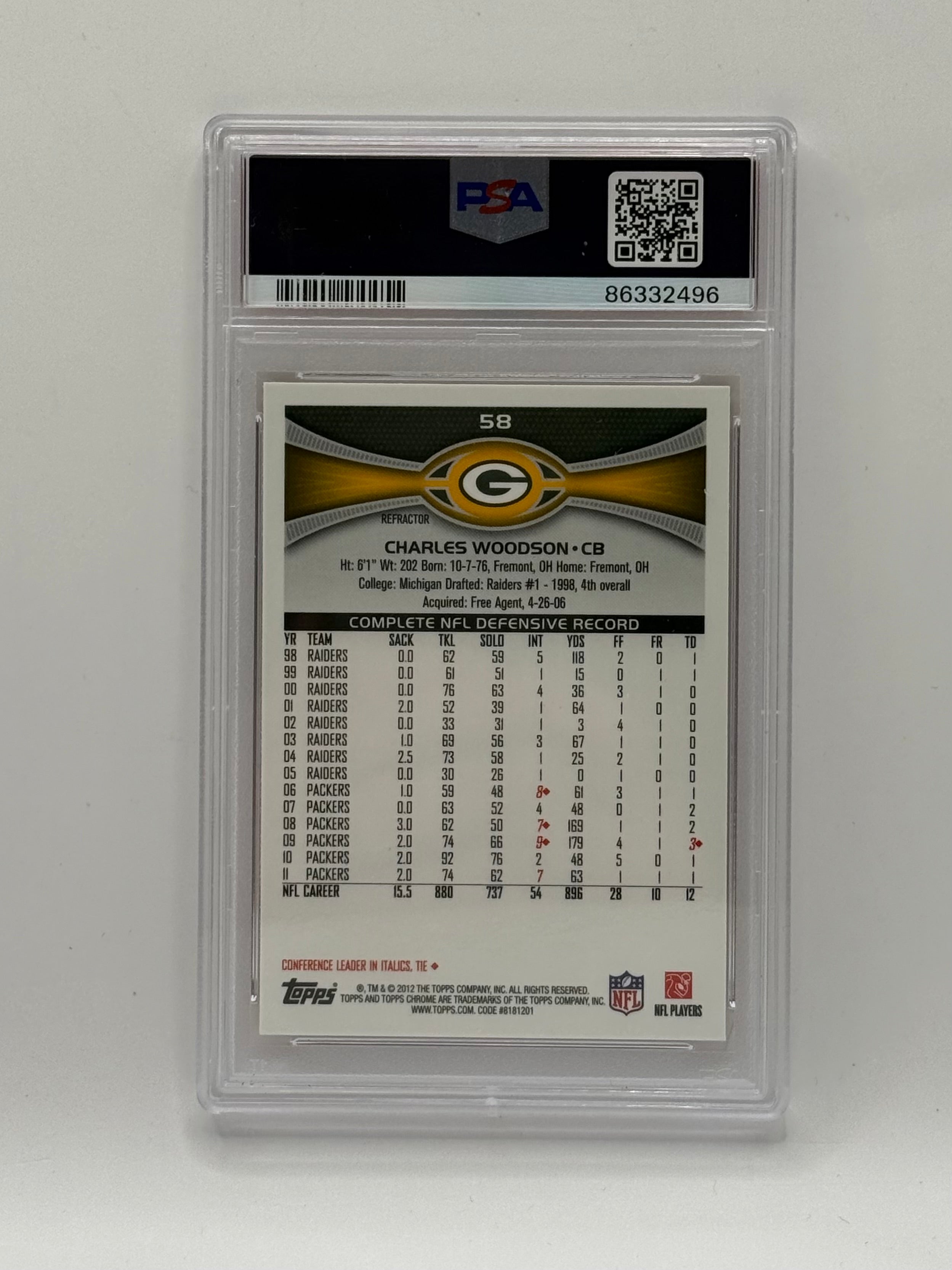 Charles Woodson - 2012 Topps Chrome Orange Refractor - PSA 10