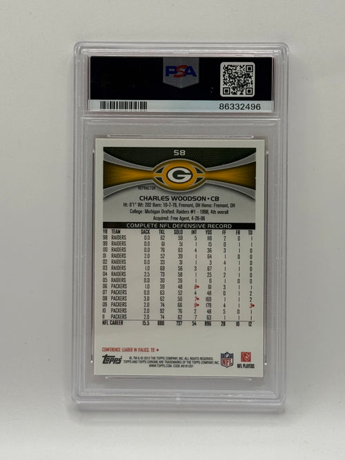 Charles Woodson - 2012 Topps Chrome Orange Refractor - PSA 10