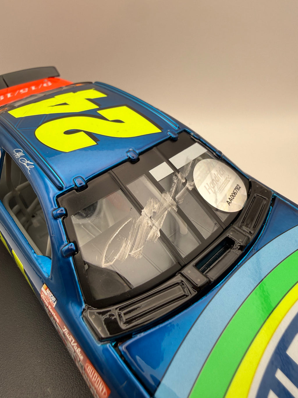 Jeff Gordon & Ray Evernham - Dual Signed Liquid Color 1/24 1996 Dover Win 1 of 96