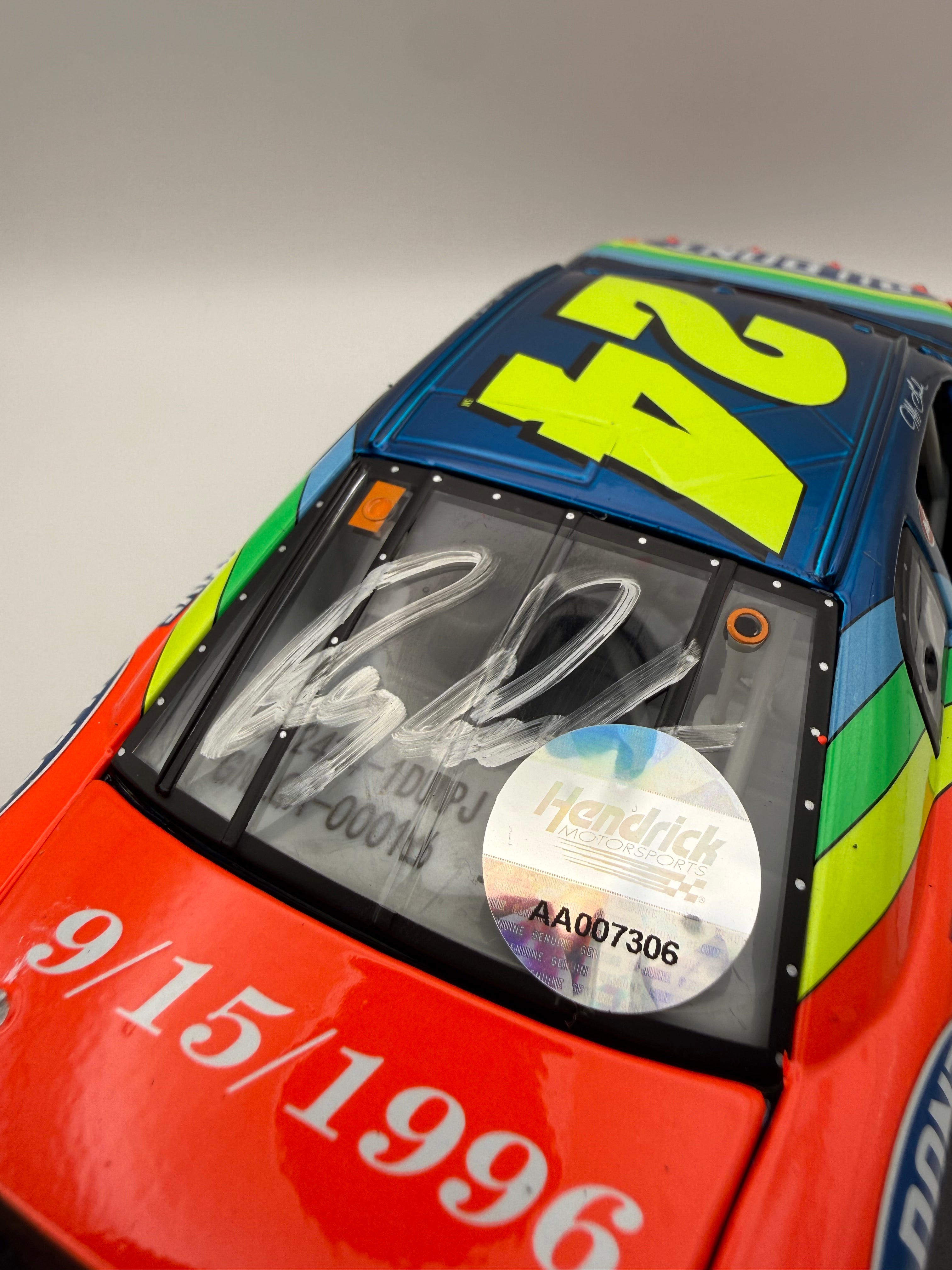 Jeff Gordon & Ray Evernham - Dual Signed Liquid Color 1/24 1996 Dover Win 1 of 96