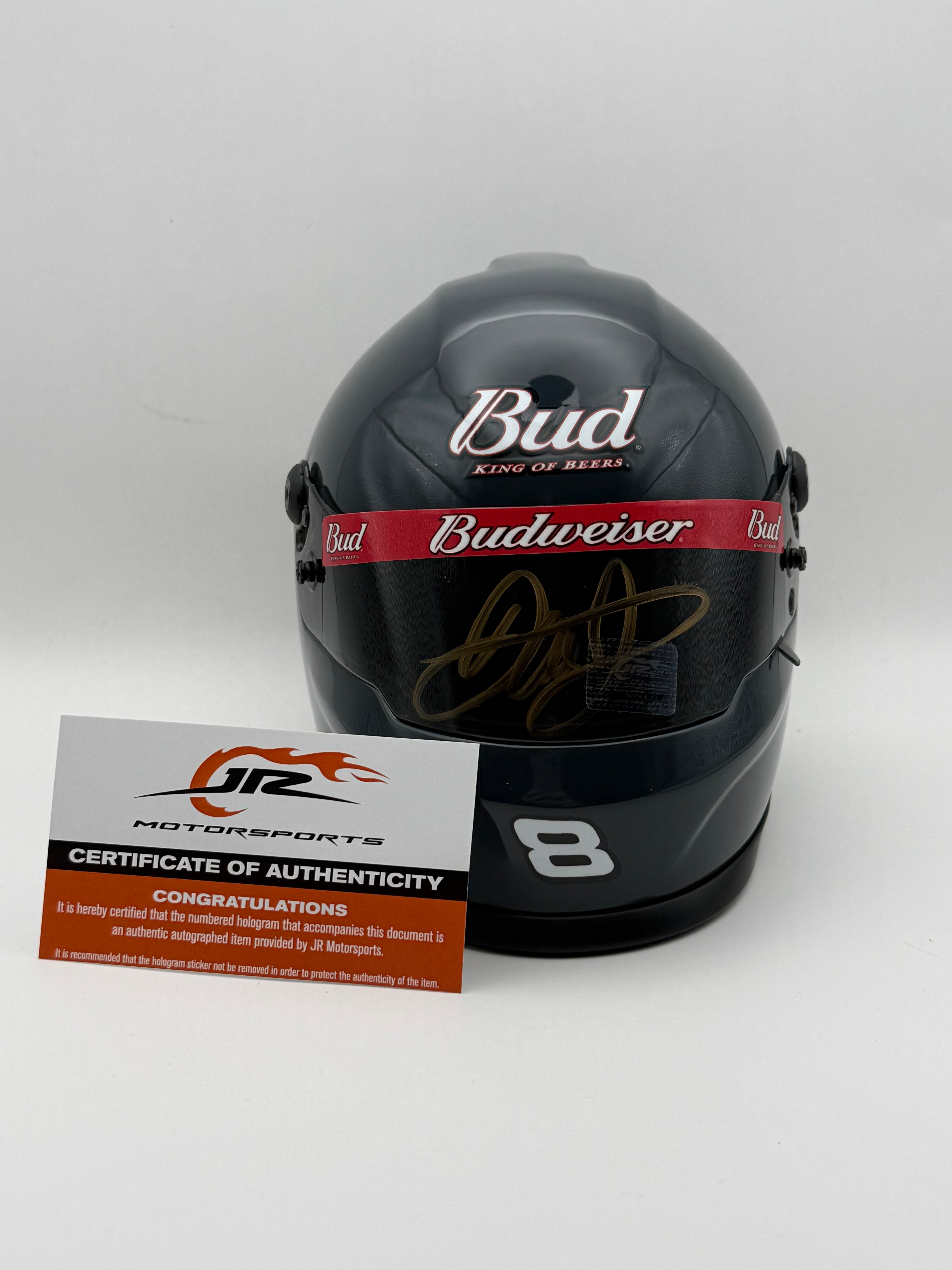 Dale Earnhardt Jr. - Signed Budweiser NASCAR Mini Helmet - JR Motorsports COA