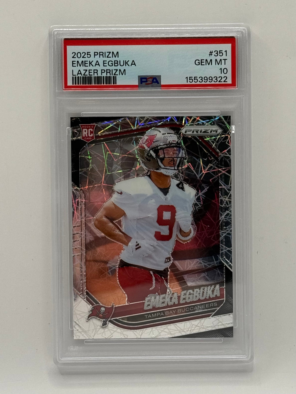 Emeka Egbuka - 2025 Lazer Prizm Rookie Card #351 - PSA 10