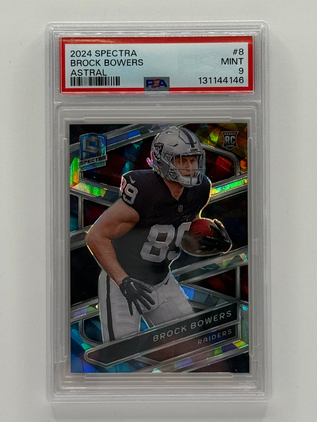 Brock Bowers - 2024 Panini Spectra Astral #8 /40 Rookie Card - PSA 9