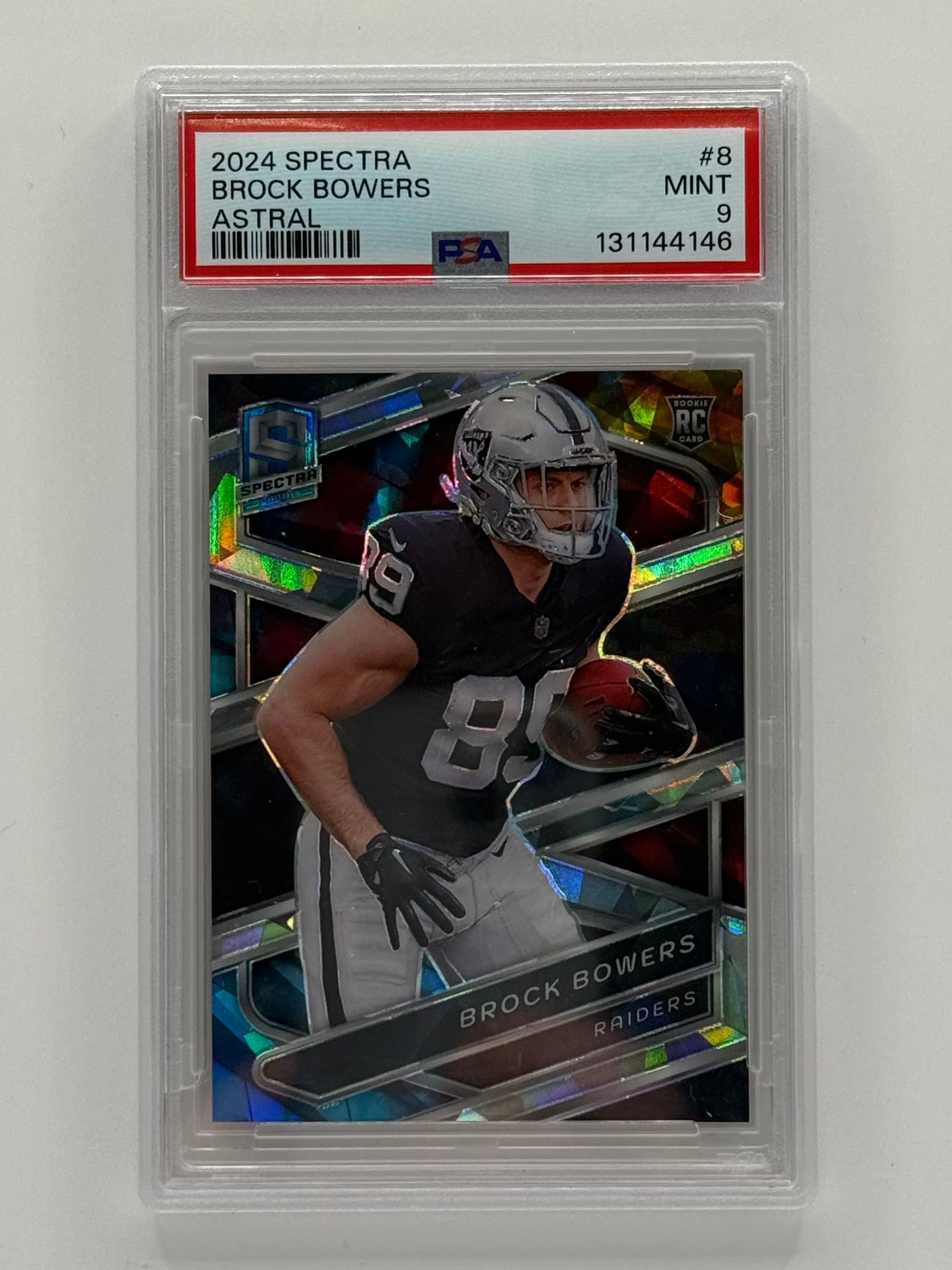 Brock Bowers - 2024 Panini Spectra Astral #8 /40 Rookie Card - PSA 9