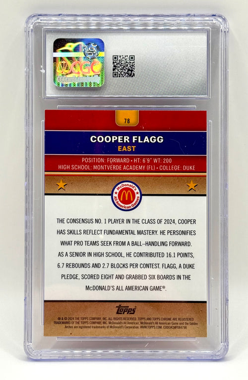 Cooper Flagg - 2024 Topps Chrome Mcdonald's #78 Mcflurry Refractor - CGC 8.5