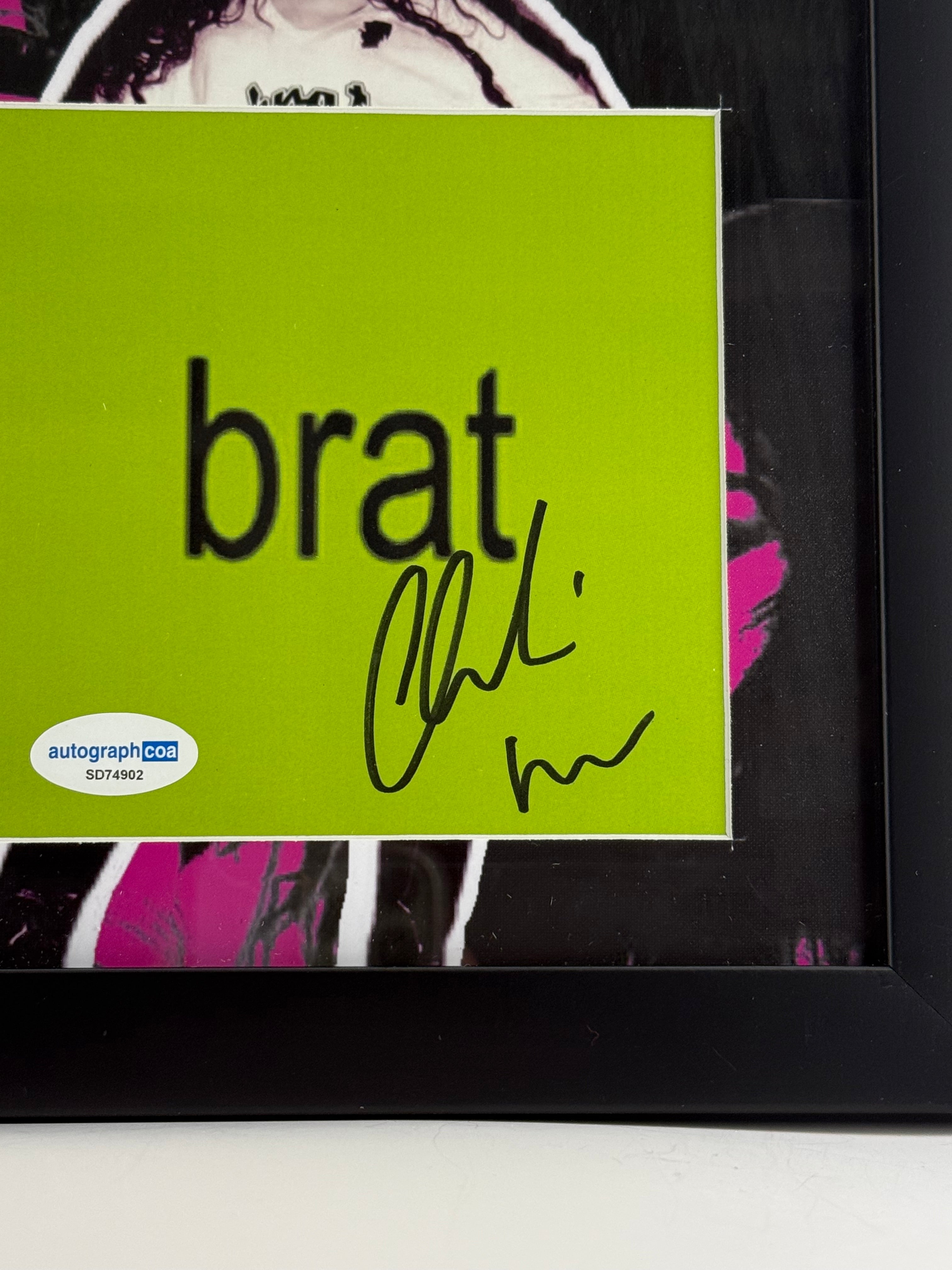 Charli XCX - Signed Custom Framed Brat CD Insert - ACOA