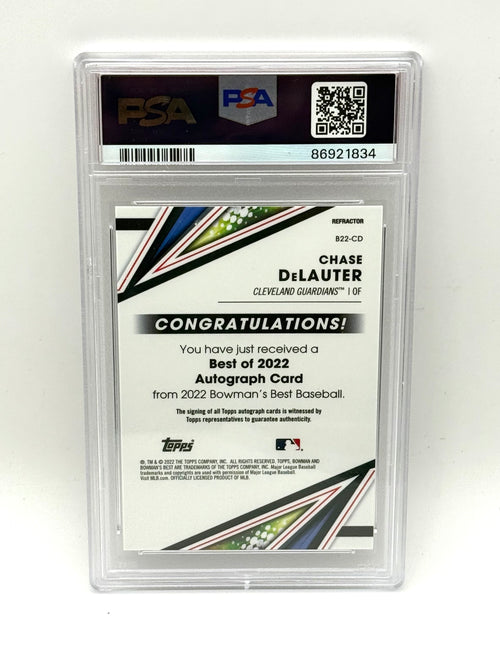 Chase Delauter - 2022 Bowman's Best Refractor Autographs #B22-CD- PSA 9