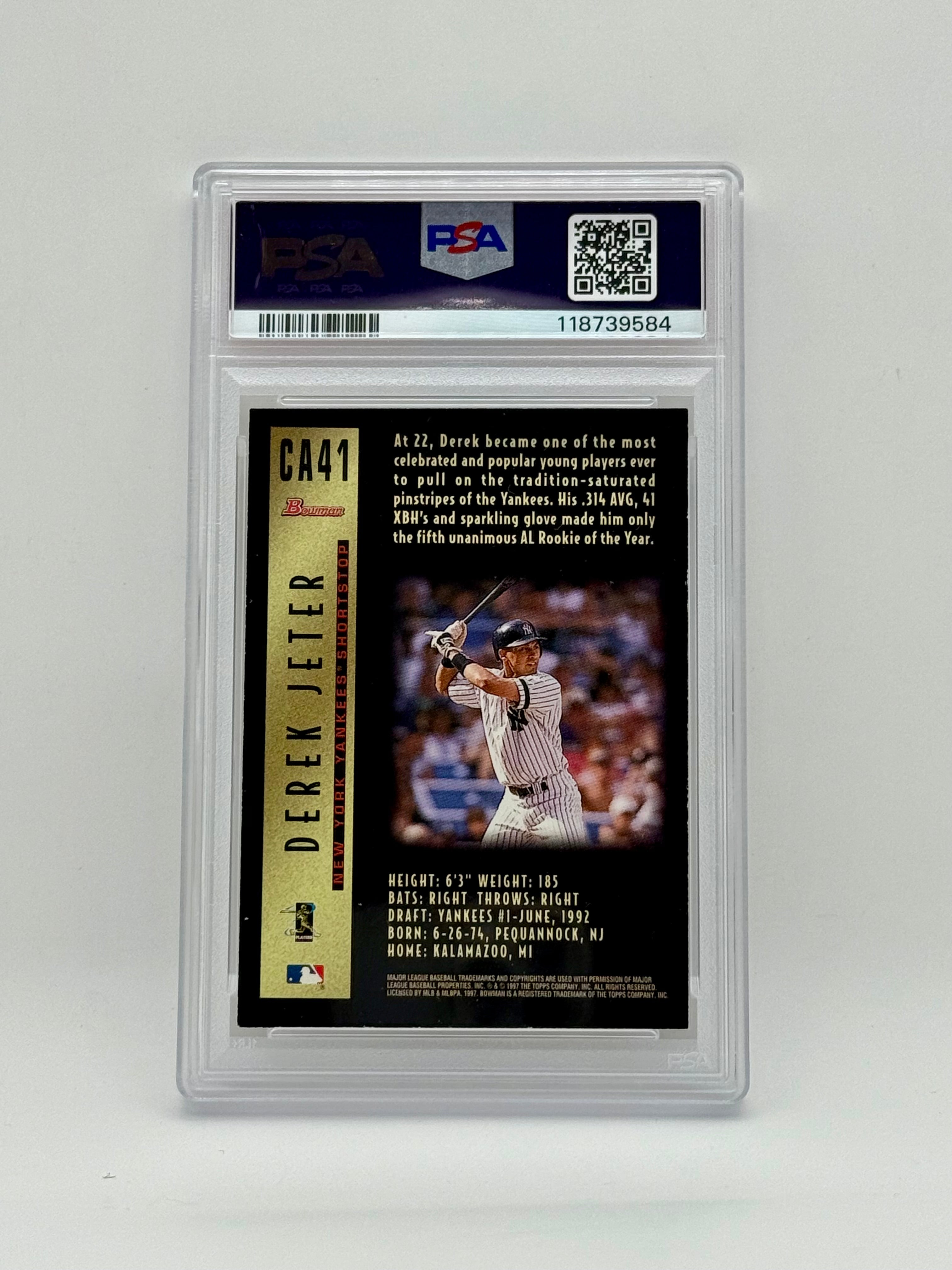Derek Jeter - 1997 Bowman Certified Autograph #CA41 Blue Ink - PSA Auto 10