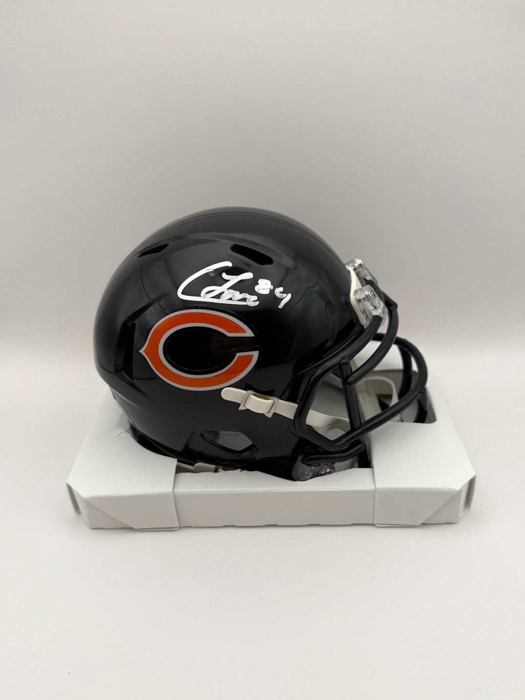 Colston Loveland - Signed Chicago Bears Blue Mini Helmet - Beckett COA