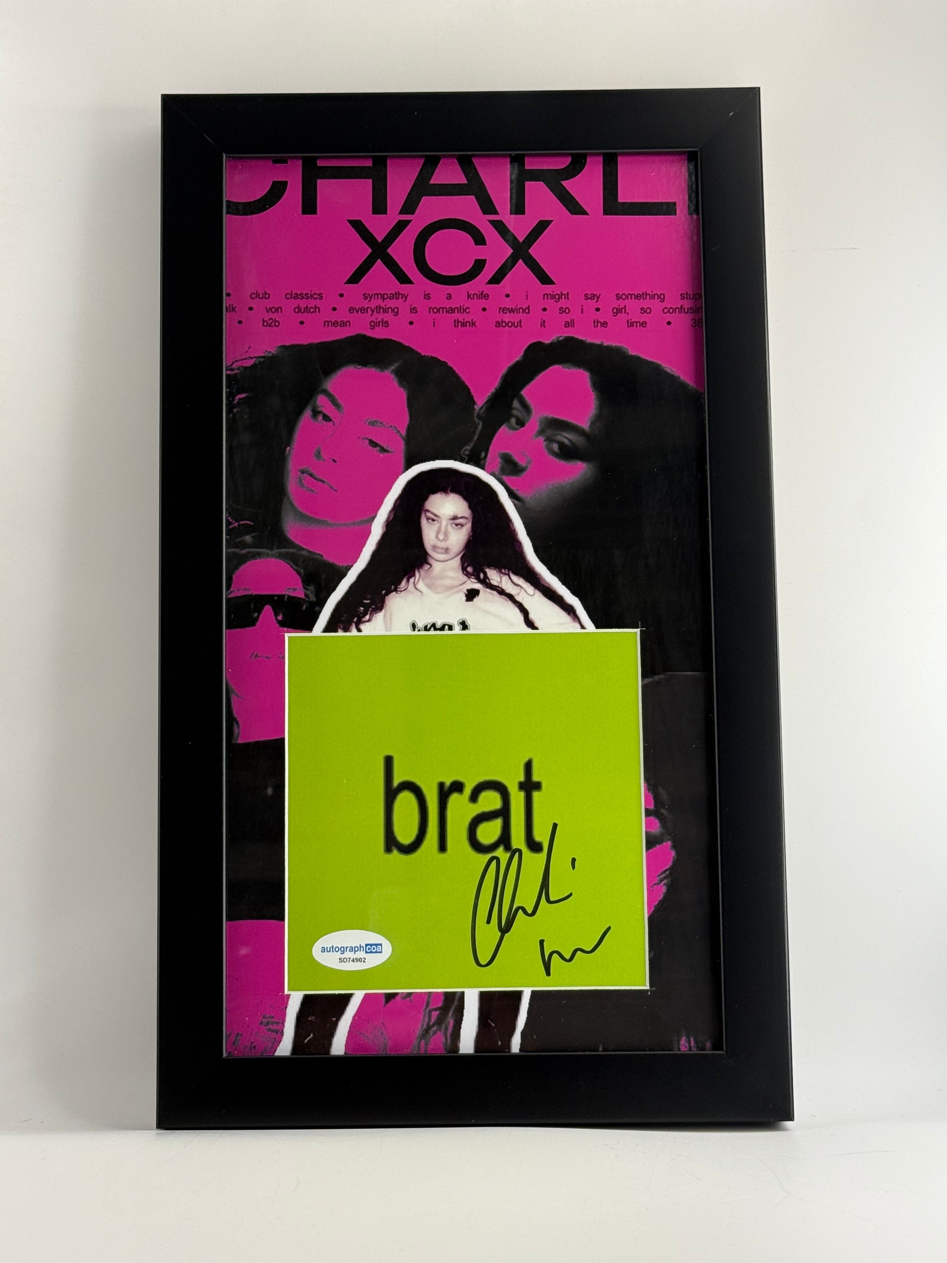 Charli XCX - Signed Custom Framed Brat CD Insert - ACOA