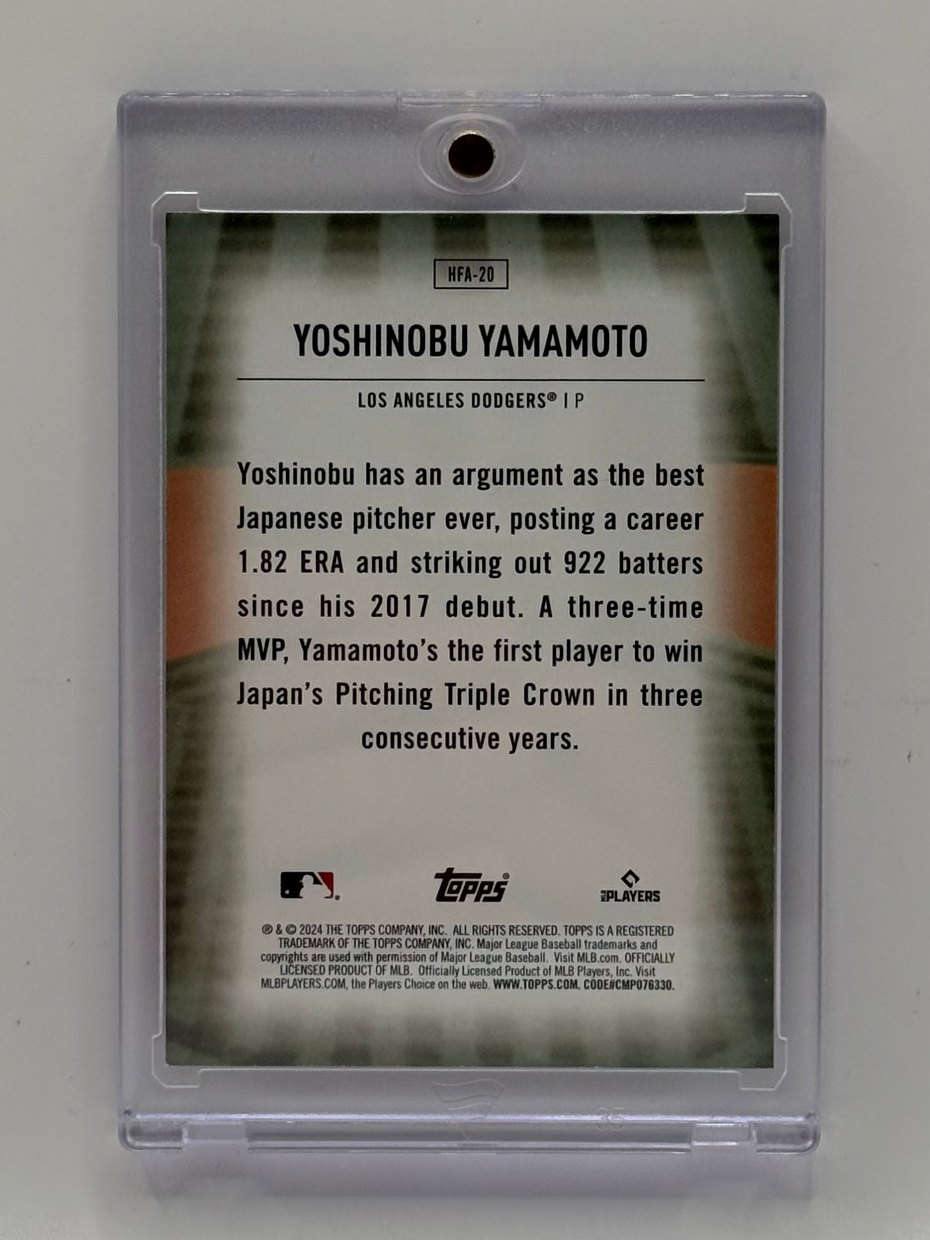Yoshinobu Yamamoto - 2024 Topps Home Field Advantage #HFA-20 Rookie Card