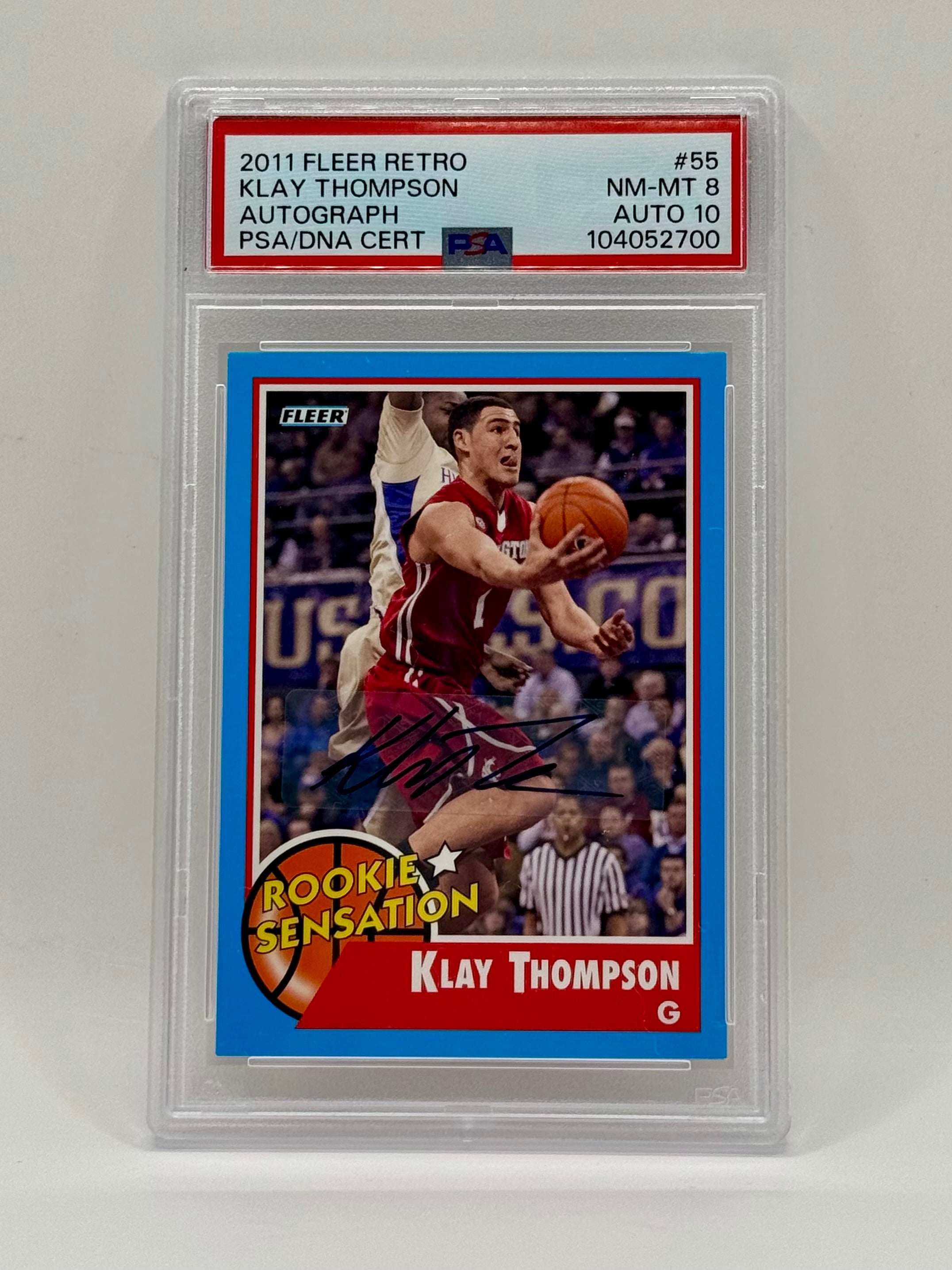 Klay Thompson - 2011-12 Fleer Retro #55 Rookie Autographs - PSA NM-MT 8, Auto 10