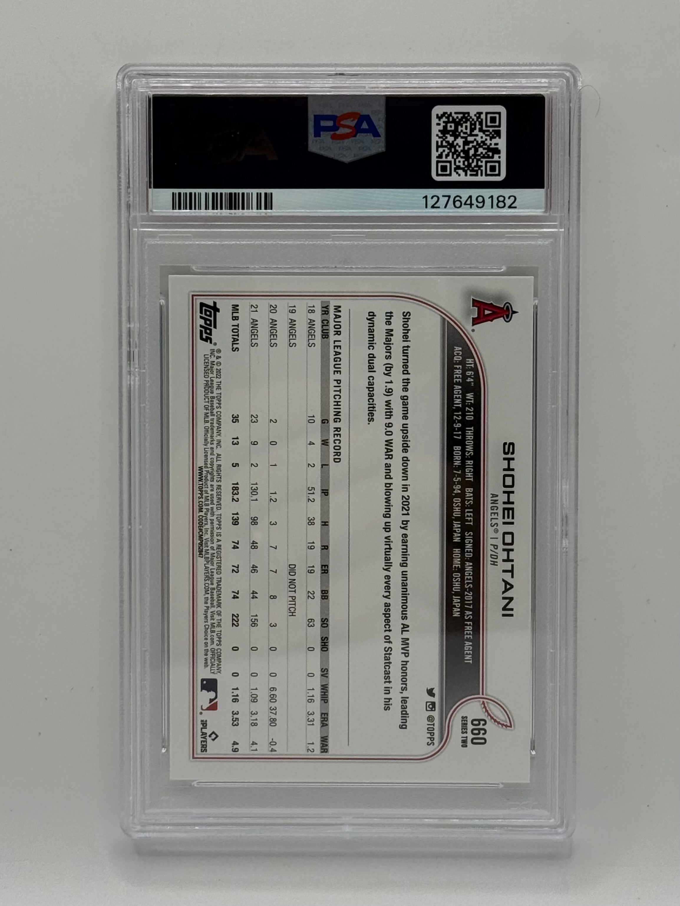 Shohei Ohtani - 2022 Topps #660 - PSA 10