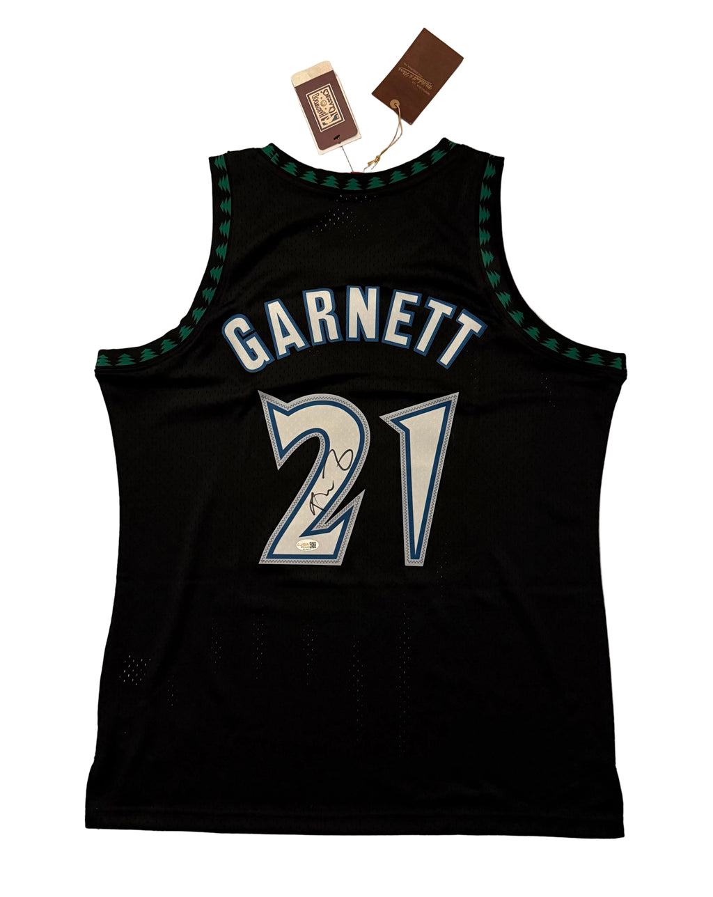 Kevin Garnett - Signed Timberwolves Mitchell & Ness Black Jersey - JSA COA