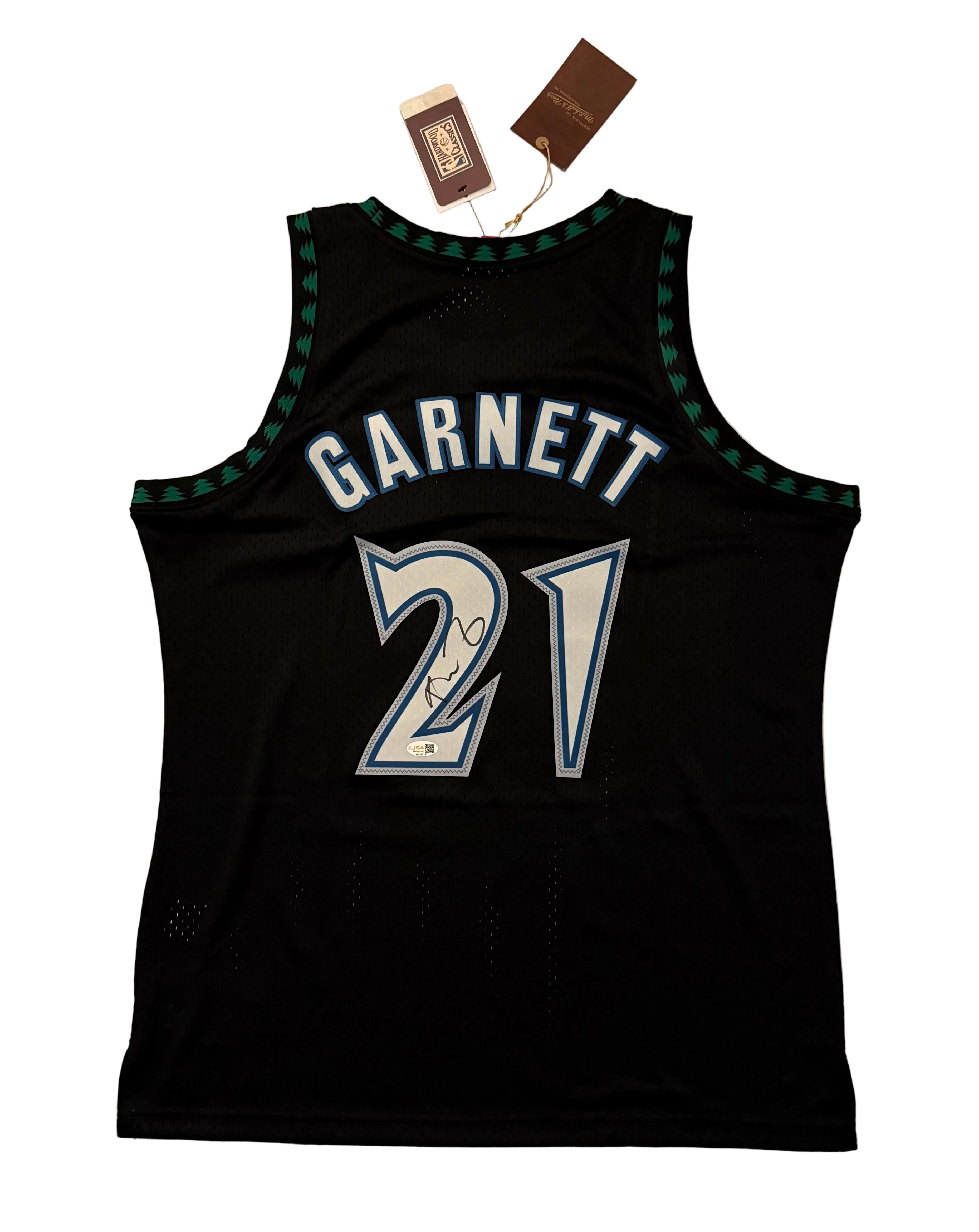 Kevin Garnett - Signed Timberwolves Mitchell & Ness Black Jersey - JSA COA