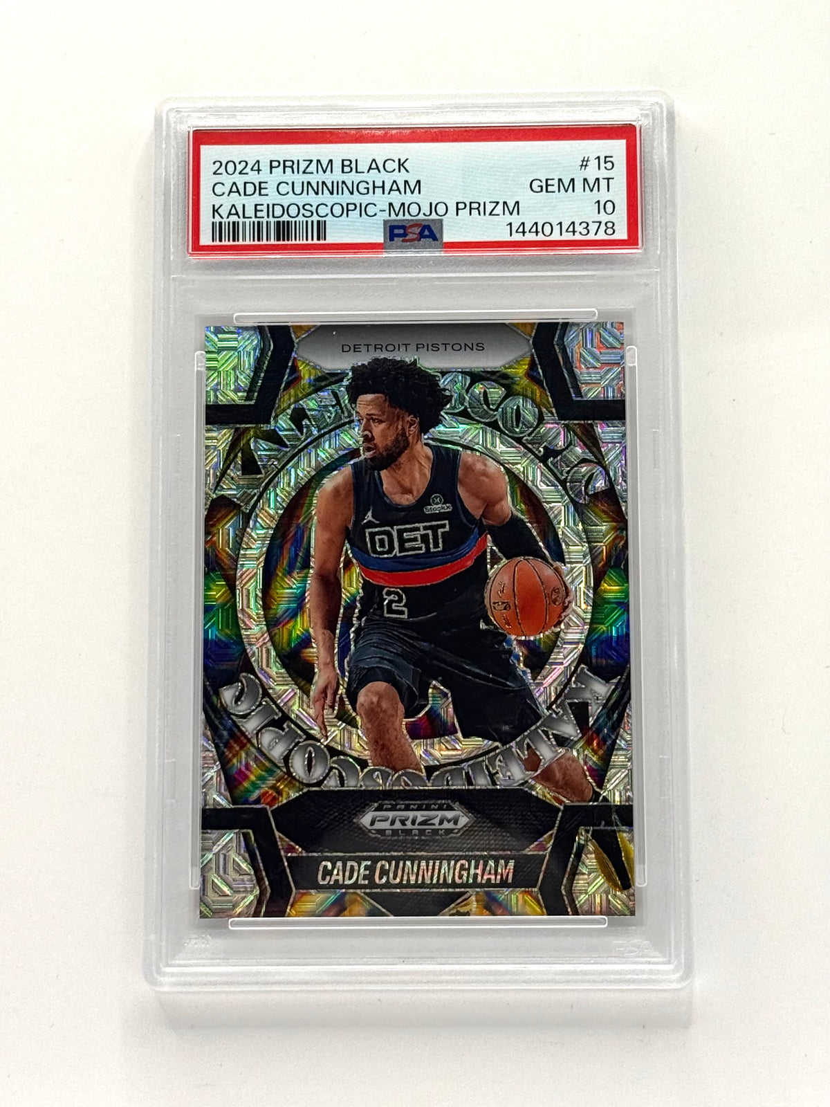Cade Cunningham - 2024 Prizm Black Kaleidoscopic Mojo Prizm /25 - PSA 10