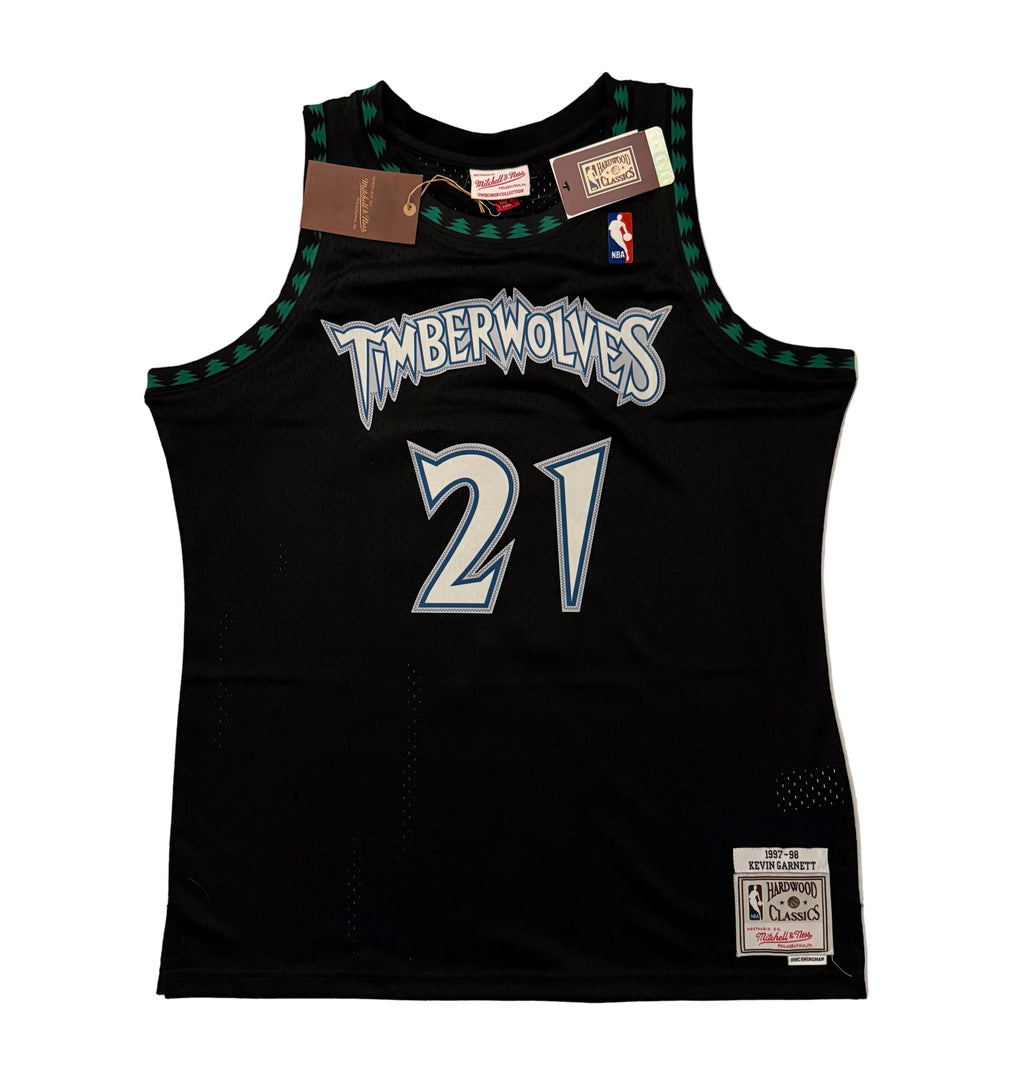 Kevin Garnett - Signed Timberwolves Mitchell & Ness Black Jersey - JSA COA