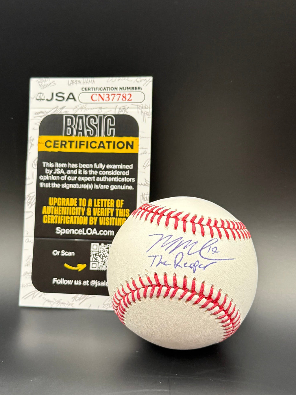 Mason Miller - Signed OML Baseball Inscribed "The Reaper" - JSA COA