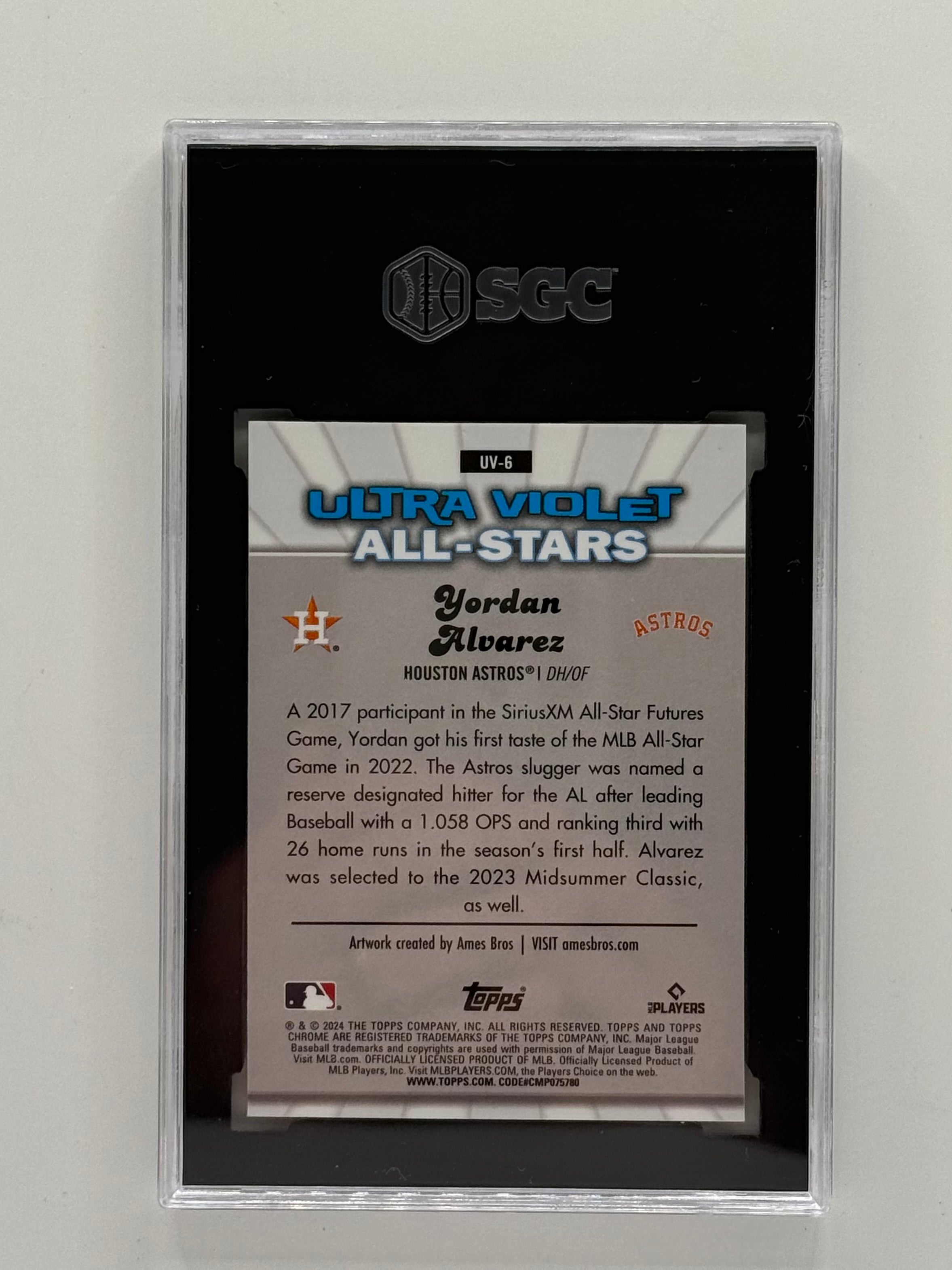 Yordan Alvarez - 2024 Topps Chrome Ultraviolet All Stars UV-6 - SGC 9